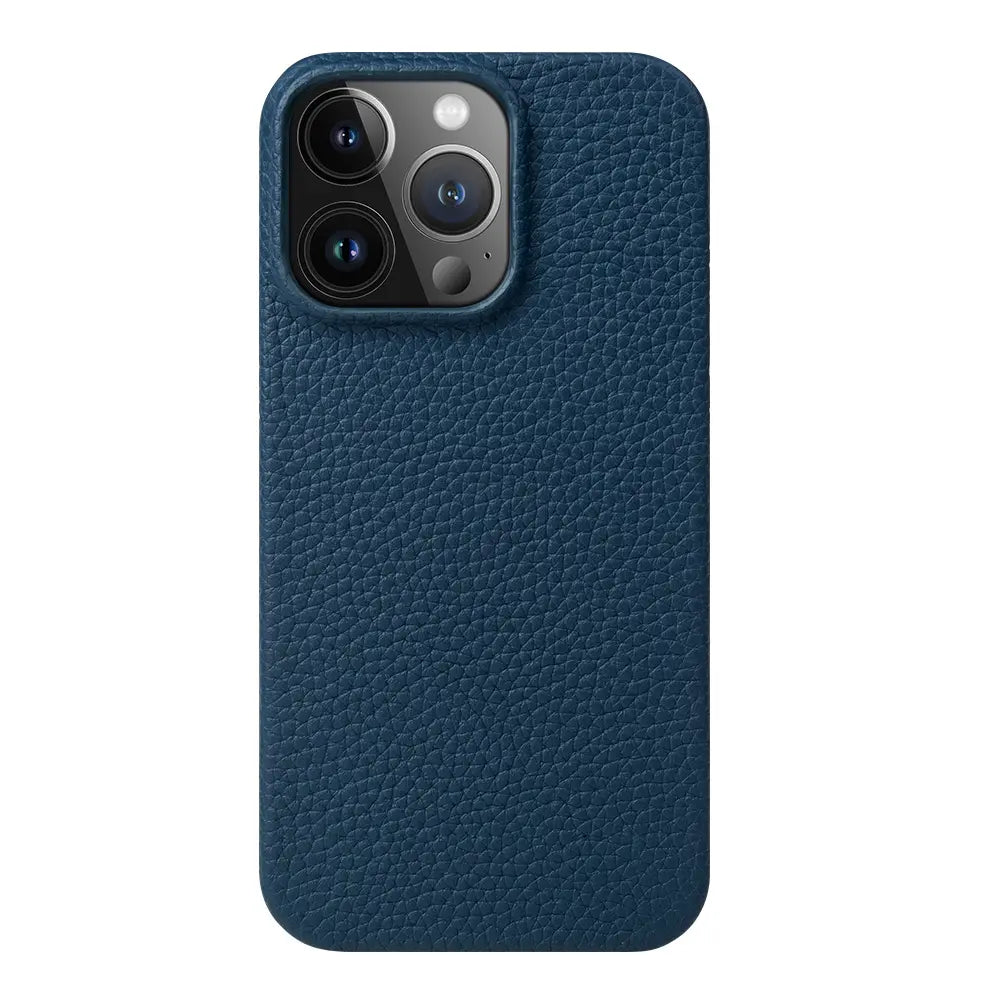 iPhone 12 Pro Luxury Real Dark Blue Leather case without Magsafe (Top Grain Leather)