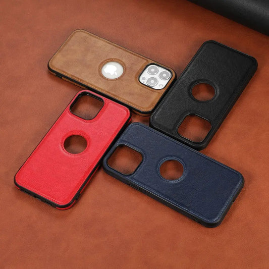 iPhone 12 Mini Leather Cover with Apple Logo Cut SS TRADERS