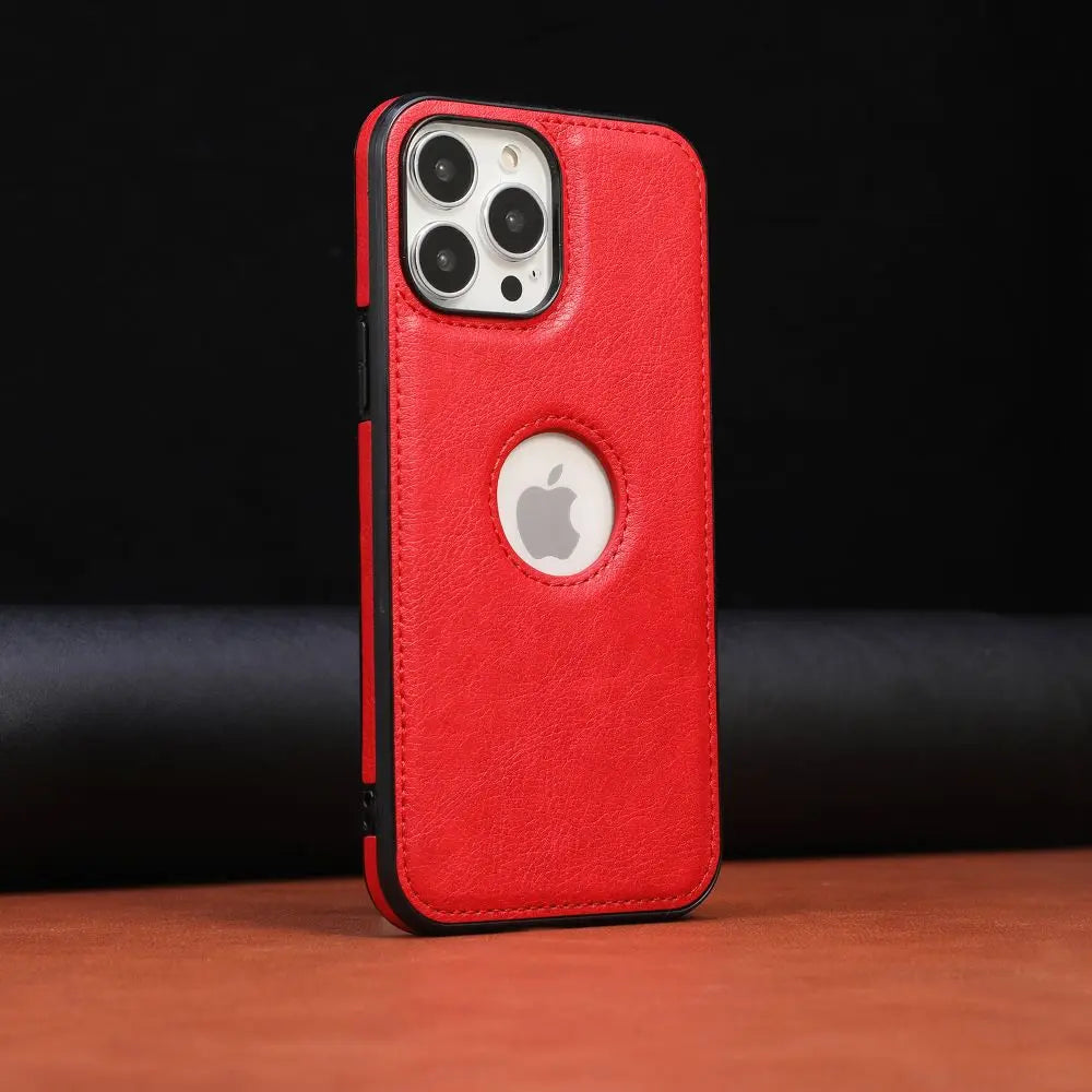 Red Leather Case With Logo Cut NAMO COVERS