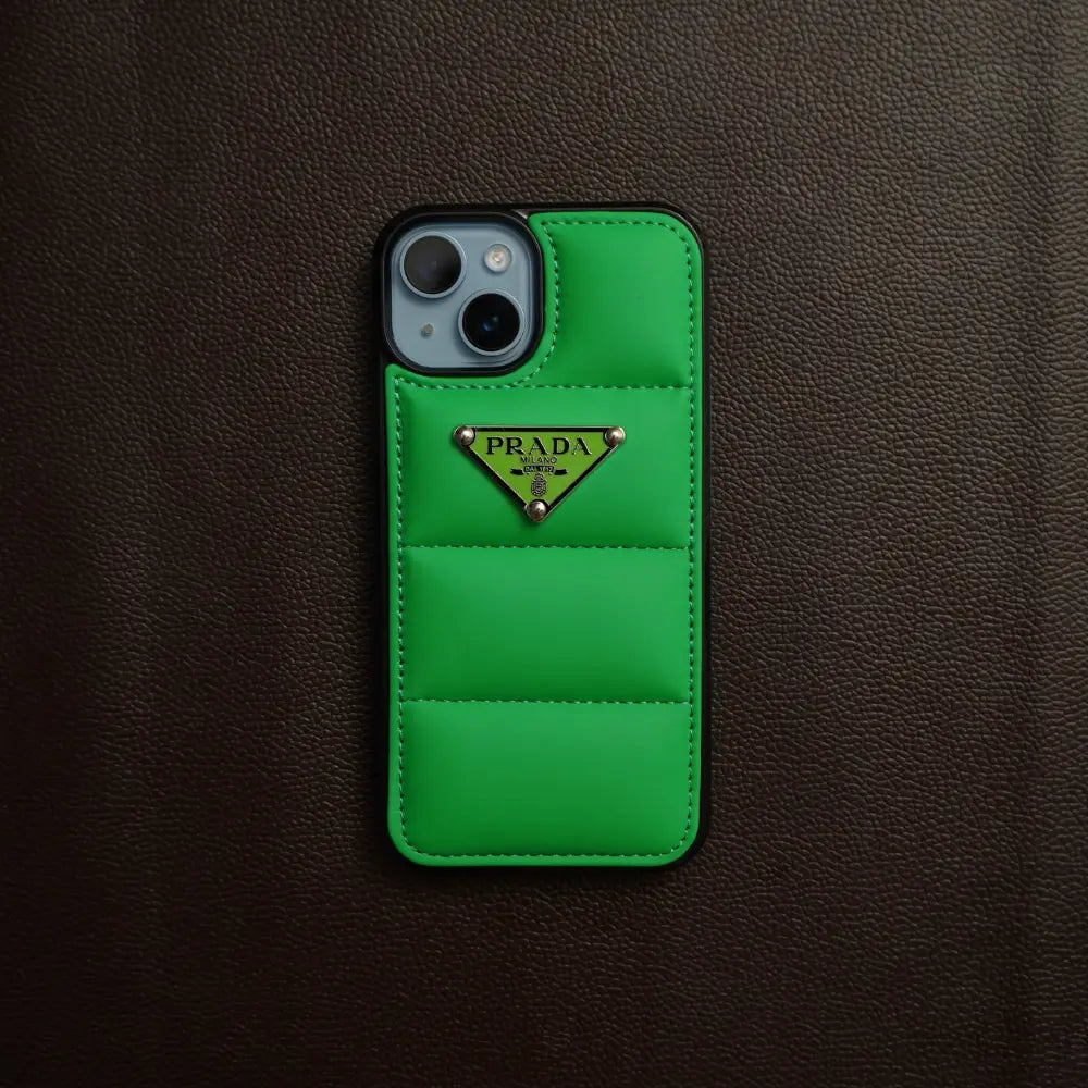 iPhone 14 Green Prada Puffer Case NAMO COVERS