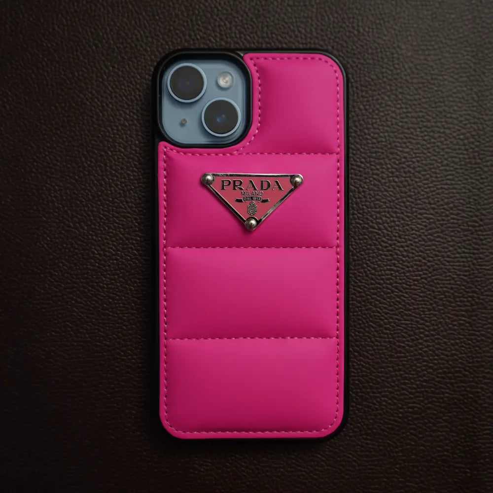 iPhone 14 Pink Prada Puffer Case NAMO COVERS