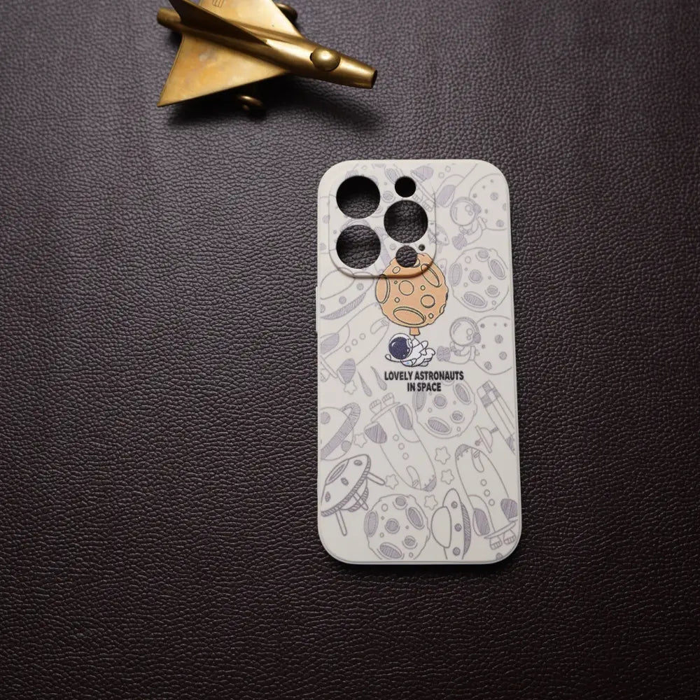 White Lovely Astronaut Silicone Case | Namo Covers NAMO COVERS