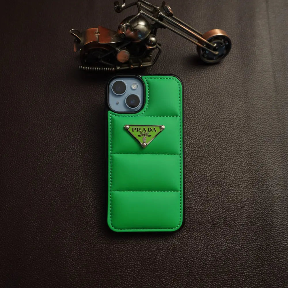 iPhone 13 Mini Green Prada Puffer Case NAMO COVERS