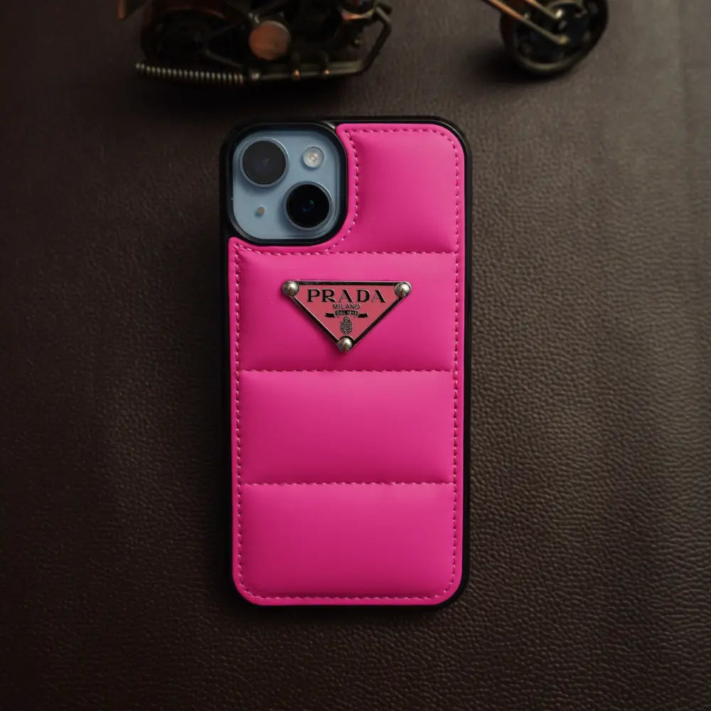 iPhone 14 Pink Prada Puffer Case NAMO COVERS