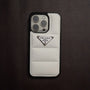 White Prada Puff Covers for iPhone NAMO COVERS