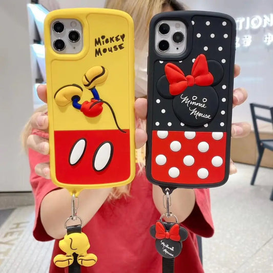 iPhone 12 Mini Mickey Mouse Cover with Keychain SS TRADERS