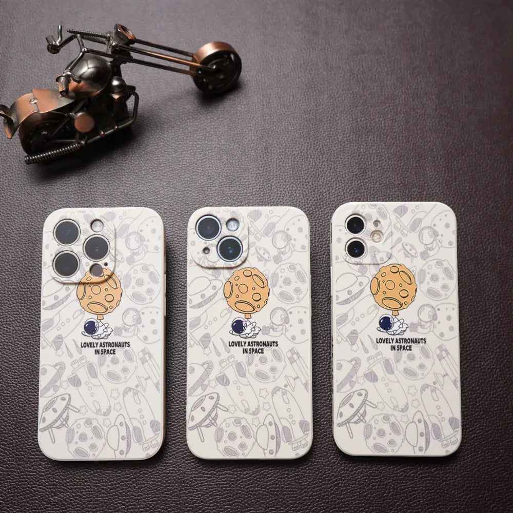 White Lovely Astronaut Silicone Case | Namo Covers NAMO COVERS