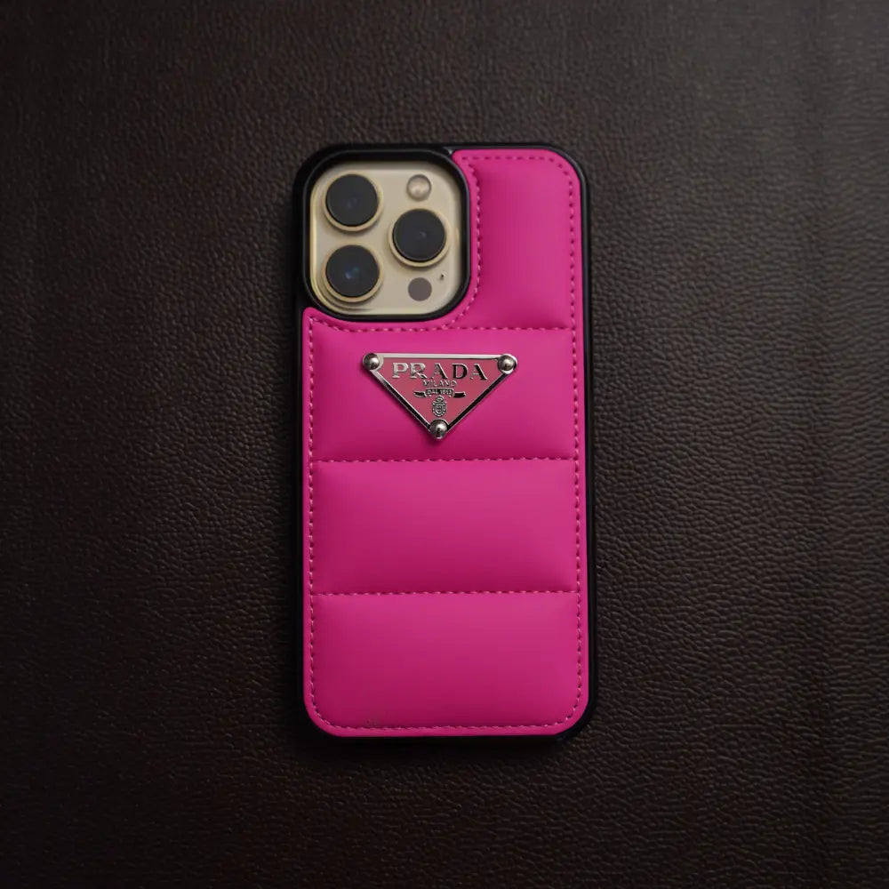 iPhone 15 Pro Pink Prada Puffer Case NAMO COVERS