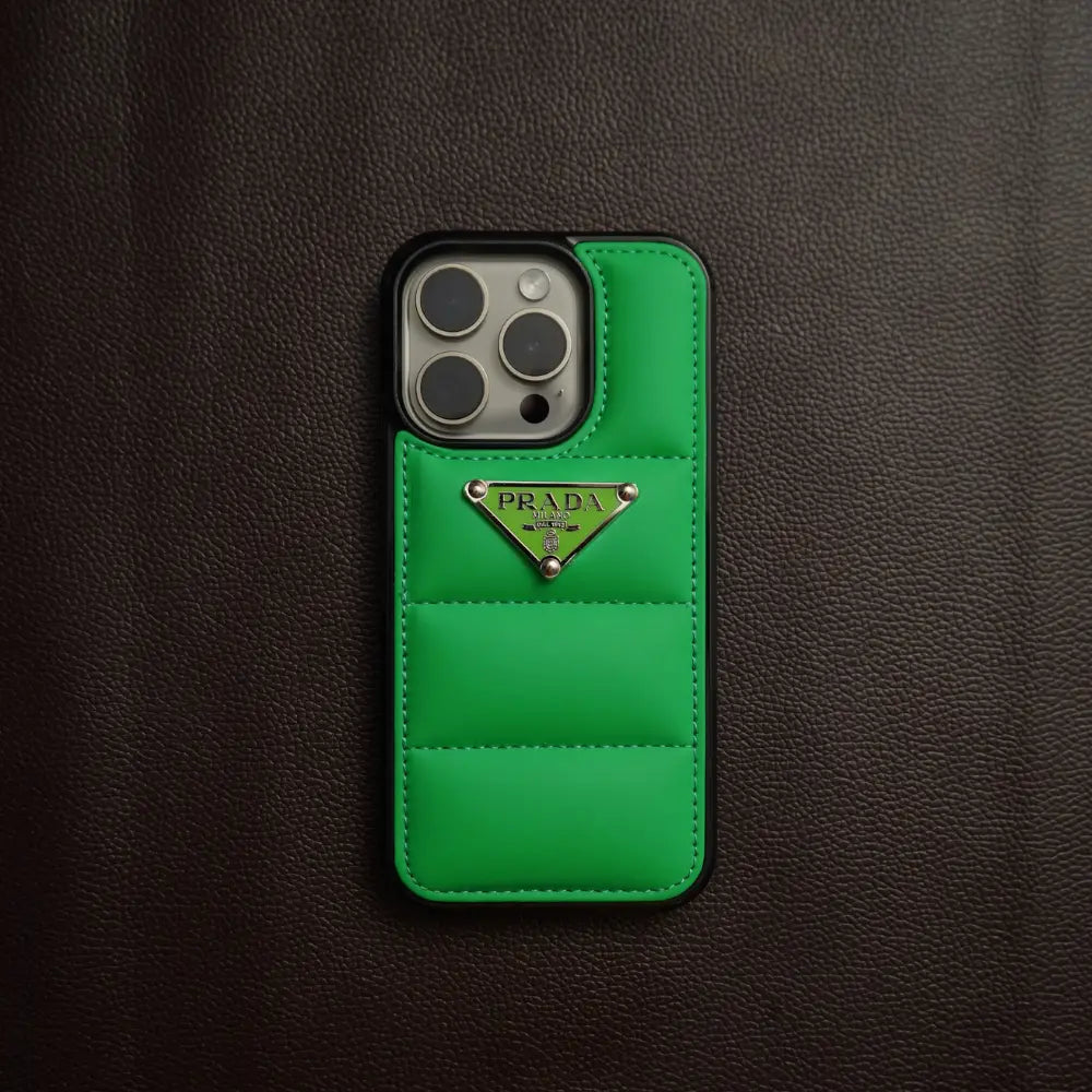 iPhone 14 Pro Green Prada Puffer Case NAMO COVERS