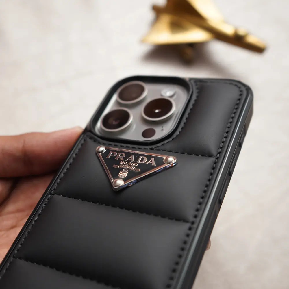 iPhone 14 Pro Black Prada Puffer Case NAMO COVERS