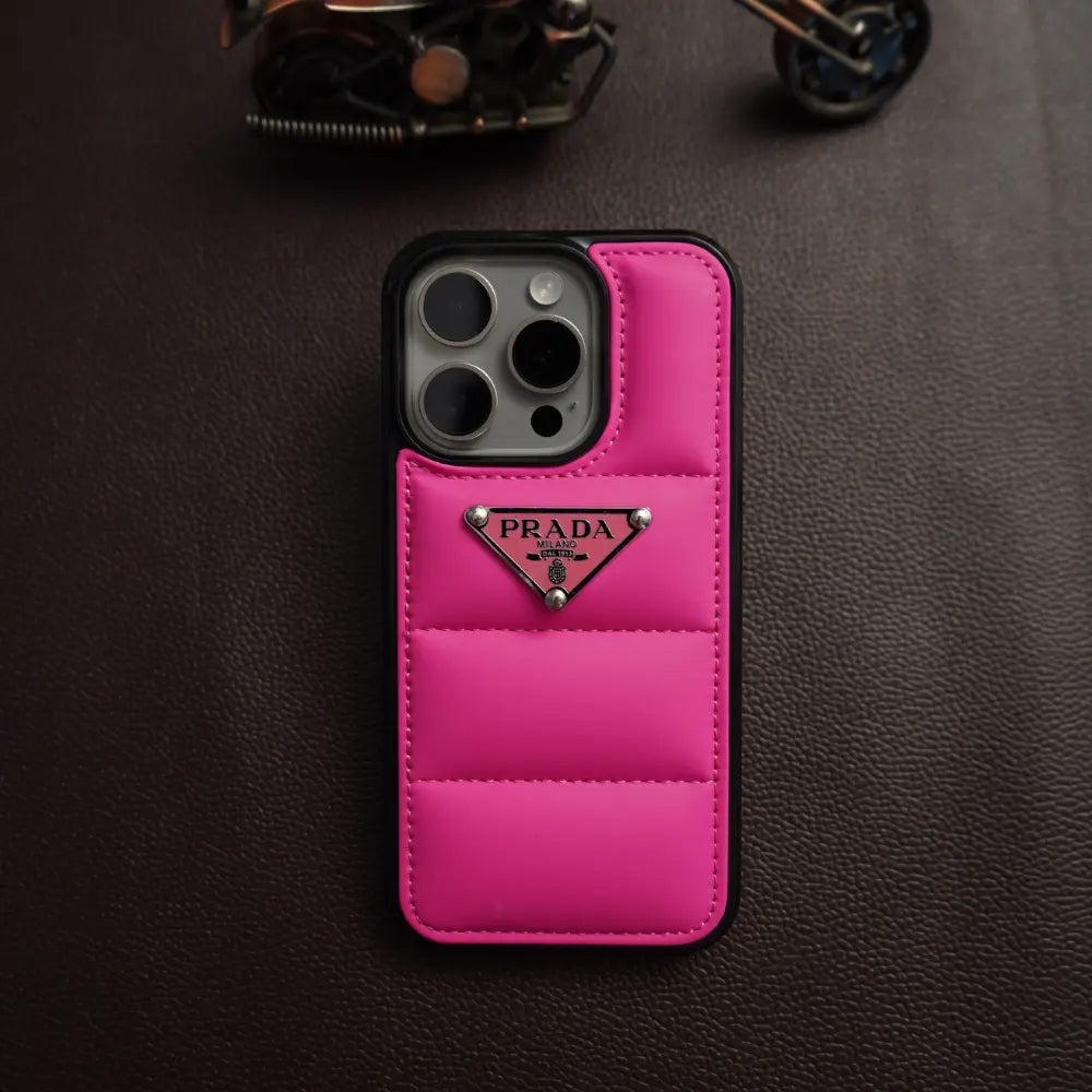 iPhone 14 Pro Pink Prada Puffer Case NAMO COVERS