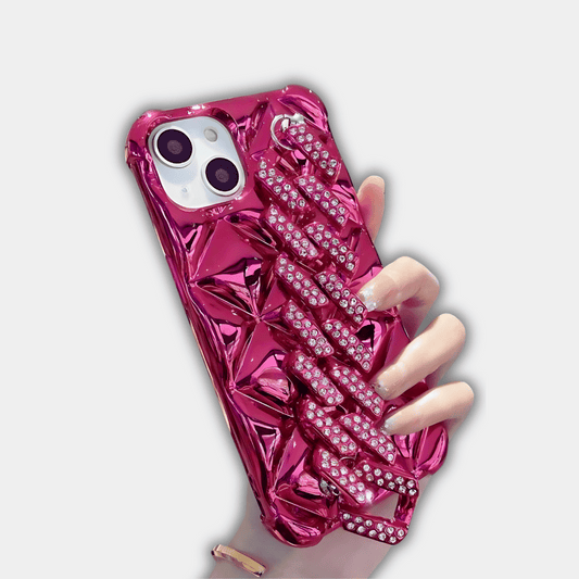 Pink Luxury Diamond Chain Strap Case for iPhone