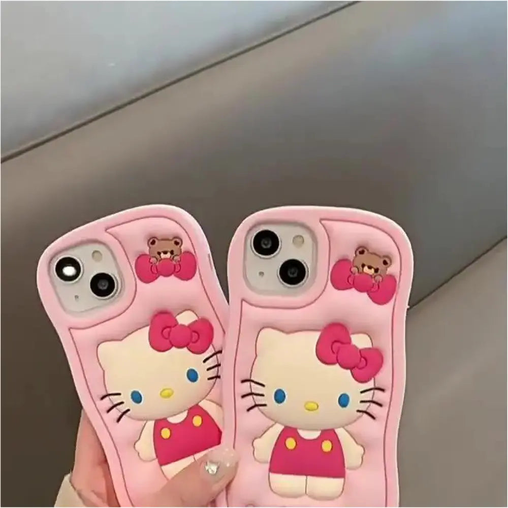 Pink Kitty Silicon cover with Keychain Covers NAMO COVERS