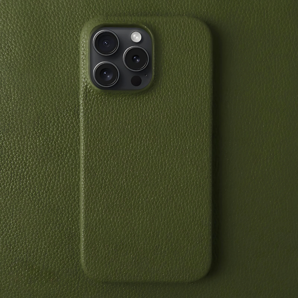 Luxury Real Green Leather case without Magsafe (Top Grain Leather)