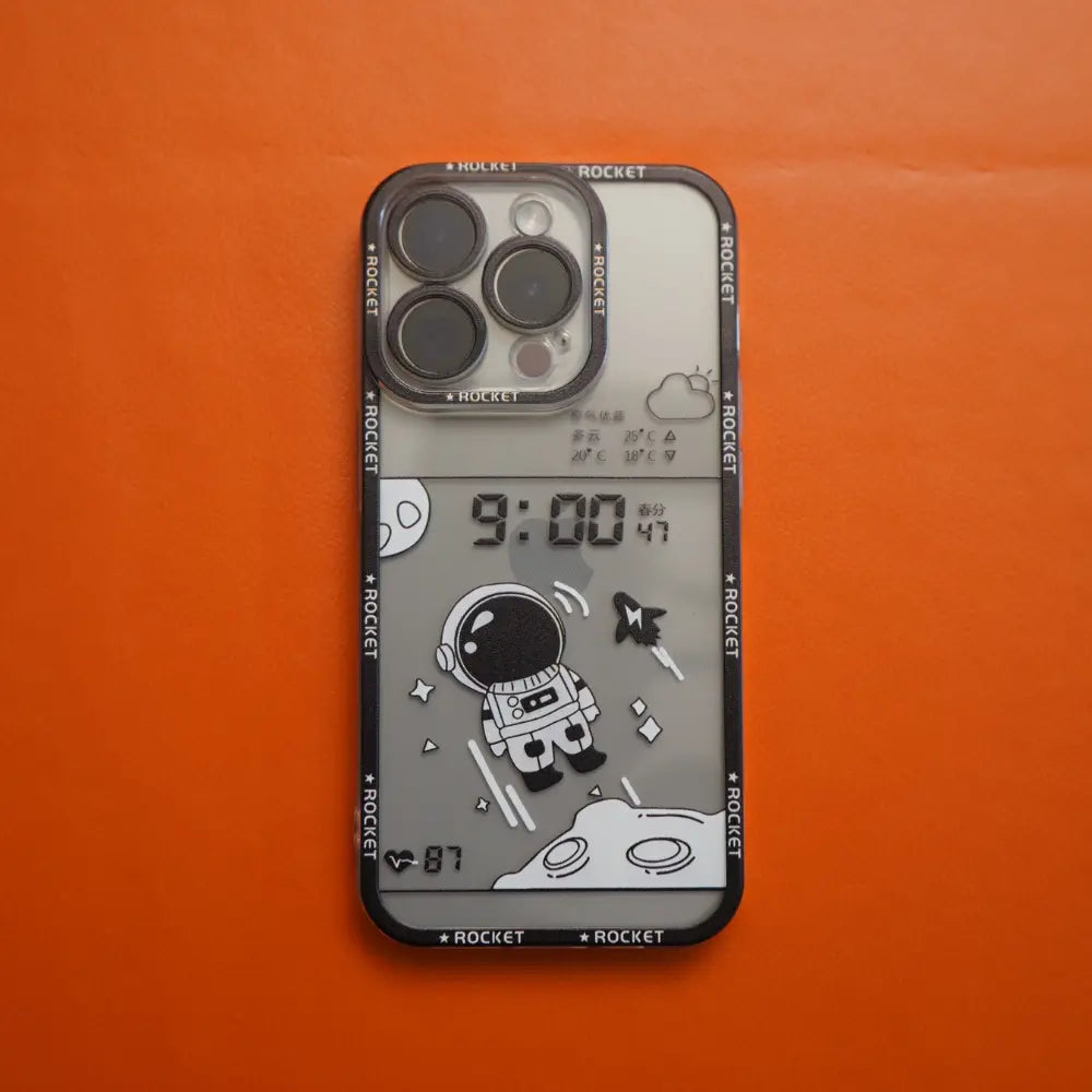 iPhone 13 Pro Max Rising-Up Astronaut Cartoon Printed Case NAMO COVERS