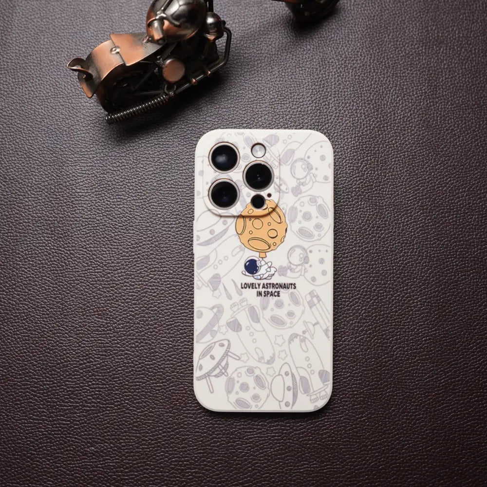 White Lovely Astronaut Silicone Case | Namo Covers NAMO COVERS