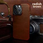 Shades of Glory Redish Brown Leather Case without Magsafe (Oil Wax Leather) NAMO COVERS