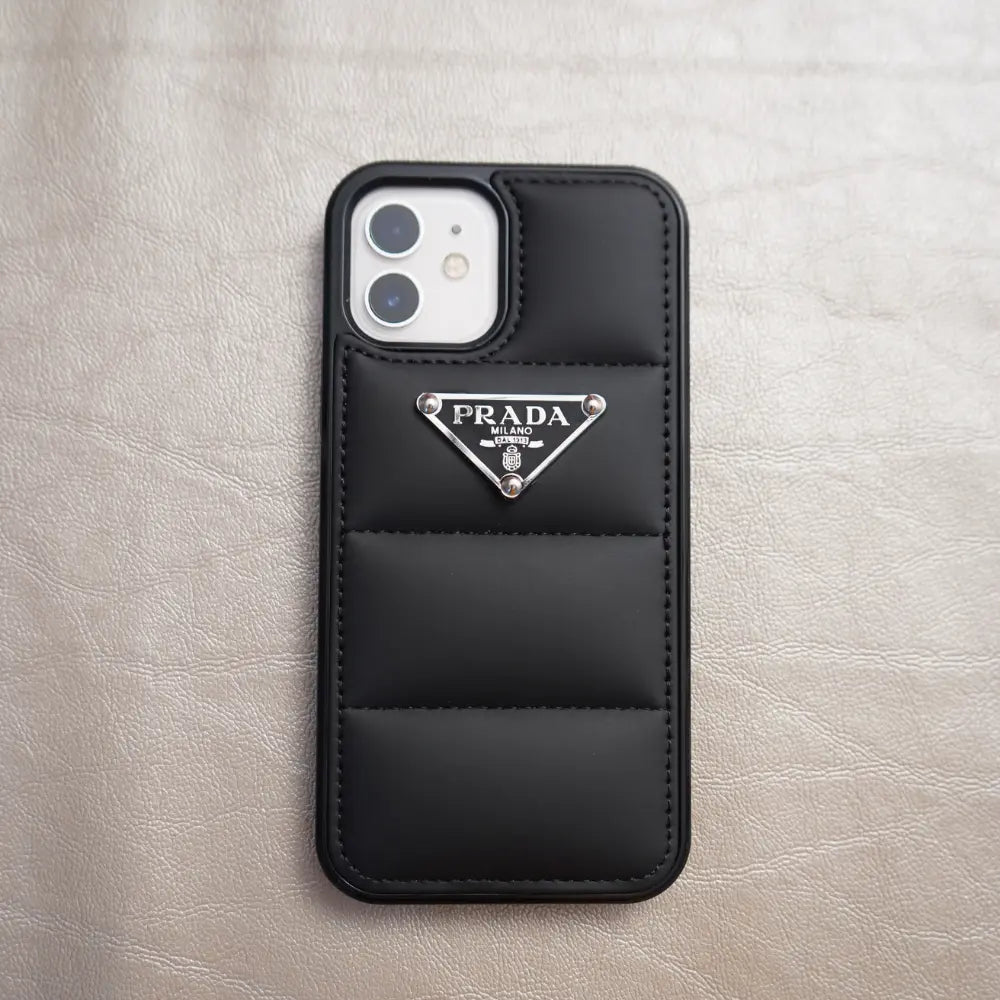 Black Prada Puff Covers for iPhone NAMO COVERS