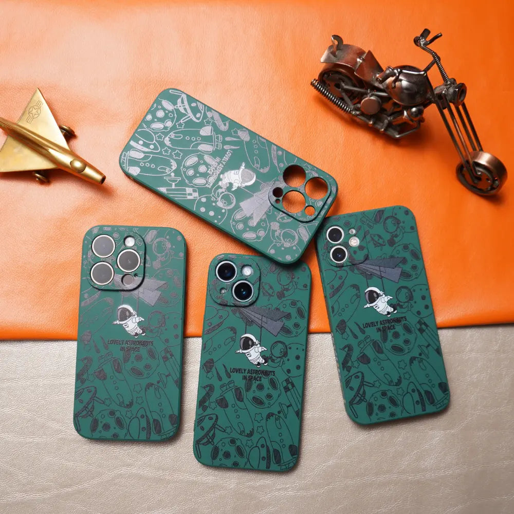 Green Lovely Astronaut Silicone Case | Namo Covers NAMO COVERS