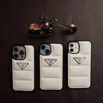 White Prada Puff Covers for iPhone NAMO COVERS