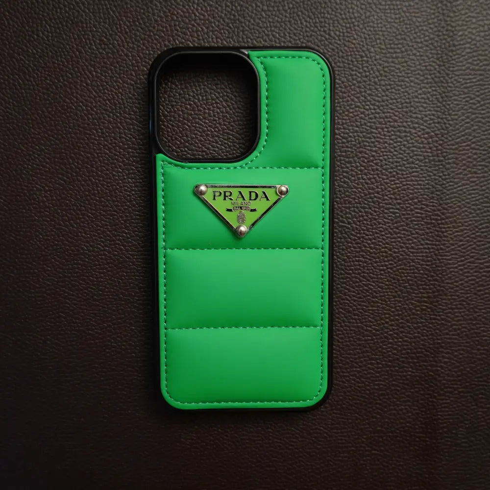 Green Prada Puff Covers for iPhone NAMO COVERS