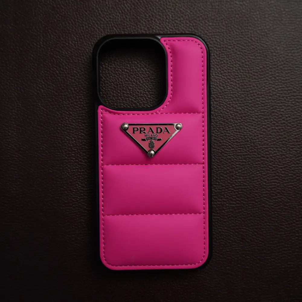 iPhone 14 Pro Max Pink Prada Puffer Case NAMO COVERS