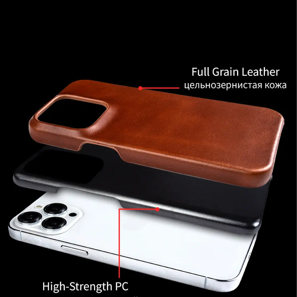 Shades of Glory Light Brown Leather Case without Magsafe (Oil Wax Leather) NAMO COVERS