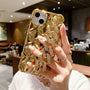 iPhone 15 Pro Max Gold Luxury Diamond Chain Strap Case NAMO COVERS