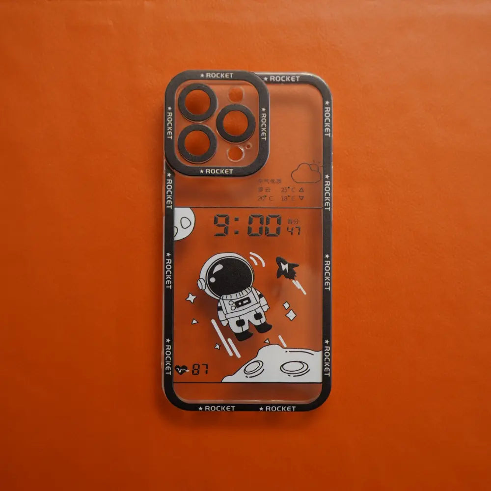 iPhone 13 Pro Max Rising-Up Astronaut Cartoon Printed Case NAMO COVERS