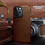 Shades of Glory Yellowwish Brown Leather Case without Magsafe (Oil Wax Leather) NAMO COVERS