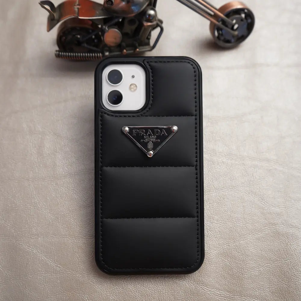 Black Prada Puff Covers for iPhone NAMO COVERS