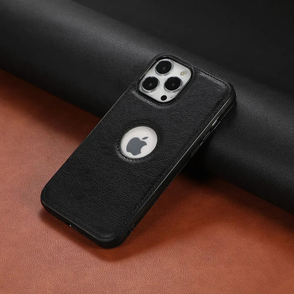 Black Leather Case With Logo Cut NAMO COVERS