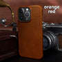 Shades of Glory Orange Red Leather Case without Magsafe (Oil Wax Leather) NAMO COVERS