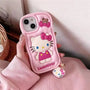 iPhone 14 Pro Max Pink Kitty Silicon cover with Keychain SS TRADERS