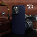 Shades of Glory Navy Blue Leather Case without Magsafe (Oil Wax Leather) NAMO COVERS