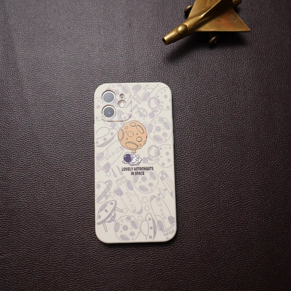 White Lovely Astronaut Silicone Case | Namo Covers NAMO COVERS