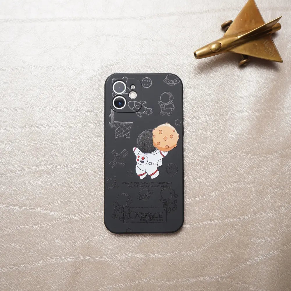 iPhone 11 Black Space Astronaut Silicone Case NAMO COVERS