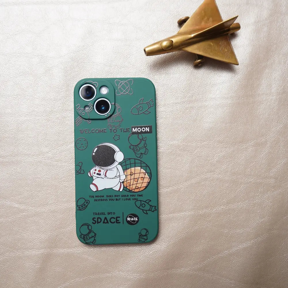 iPhone 13 Mini Green Space Astronaut Silicone Case NAMO COVERS