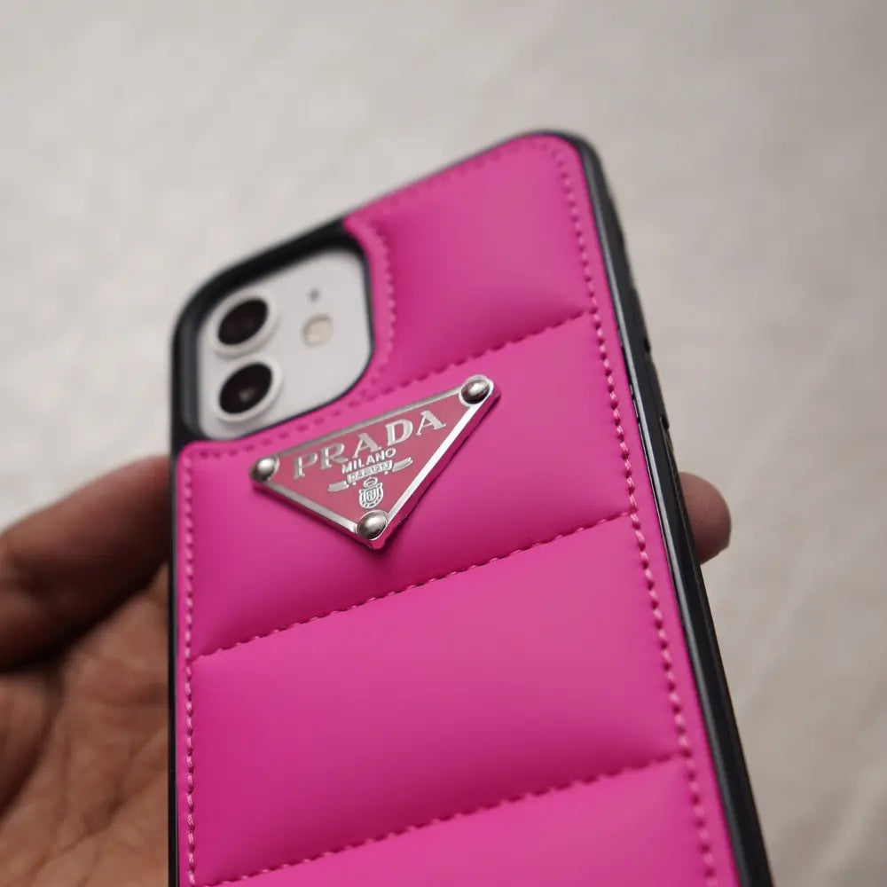 iPhone 12 Pink Prada Puffer Case NAMO COVERS