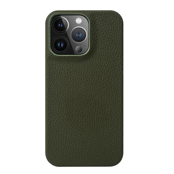 iPhone 12 Luxury Real Dark Green Leather case without Magsafe (Top Grain Leather)