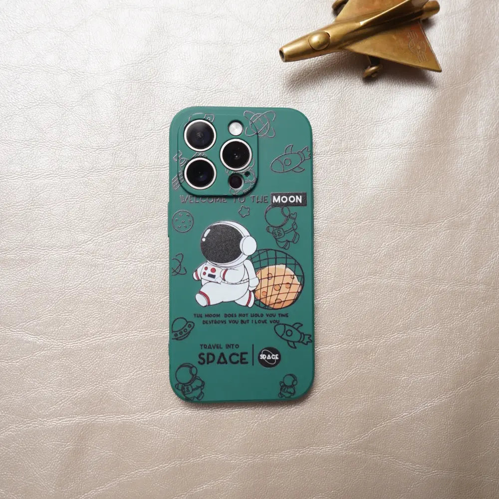 iPhone 13 Pro Green Space Astronaut Silicone Case NAMO COVERS