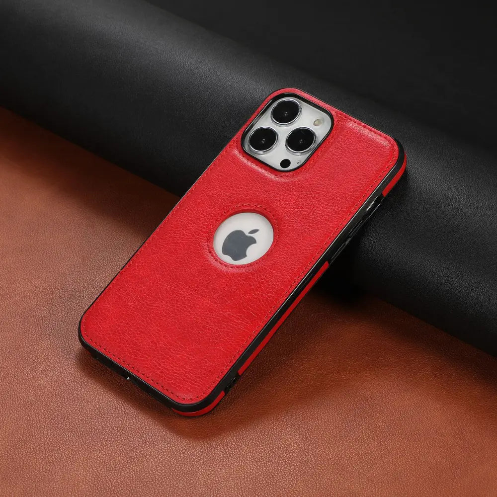 iPhone Xr Leather Cover with Apple Logo Cut SS TRADERS