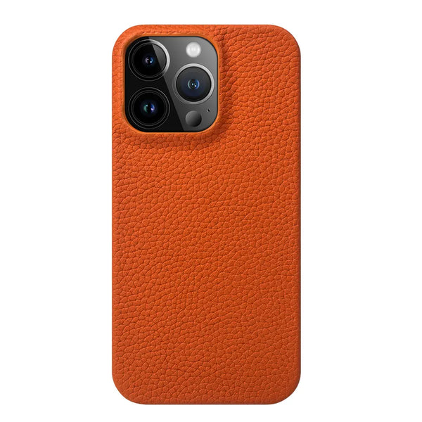 iPhone 12 Luxury Real Orange Leather case without Magsafe (Top Grain Leather)