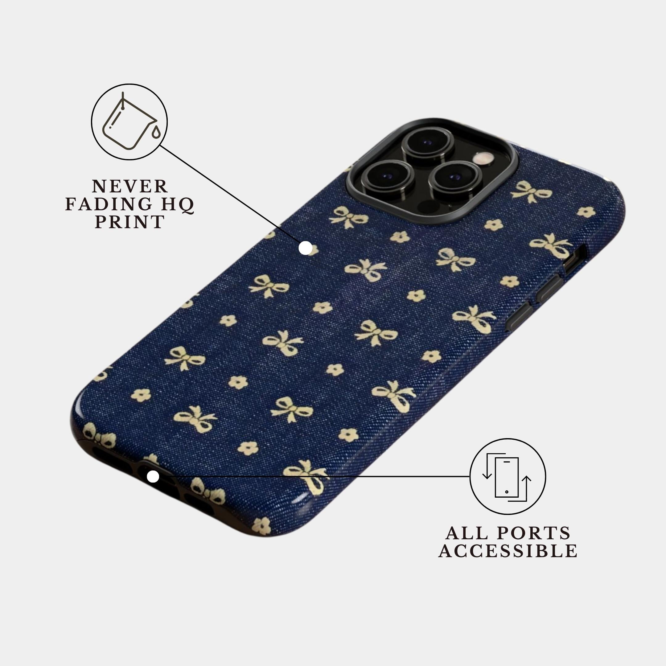 iPhone 11 Pro Case Cover | The Denim Blossoms | #1150