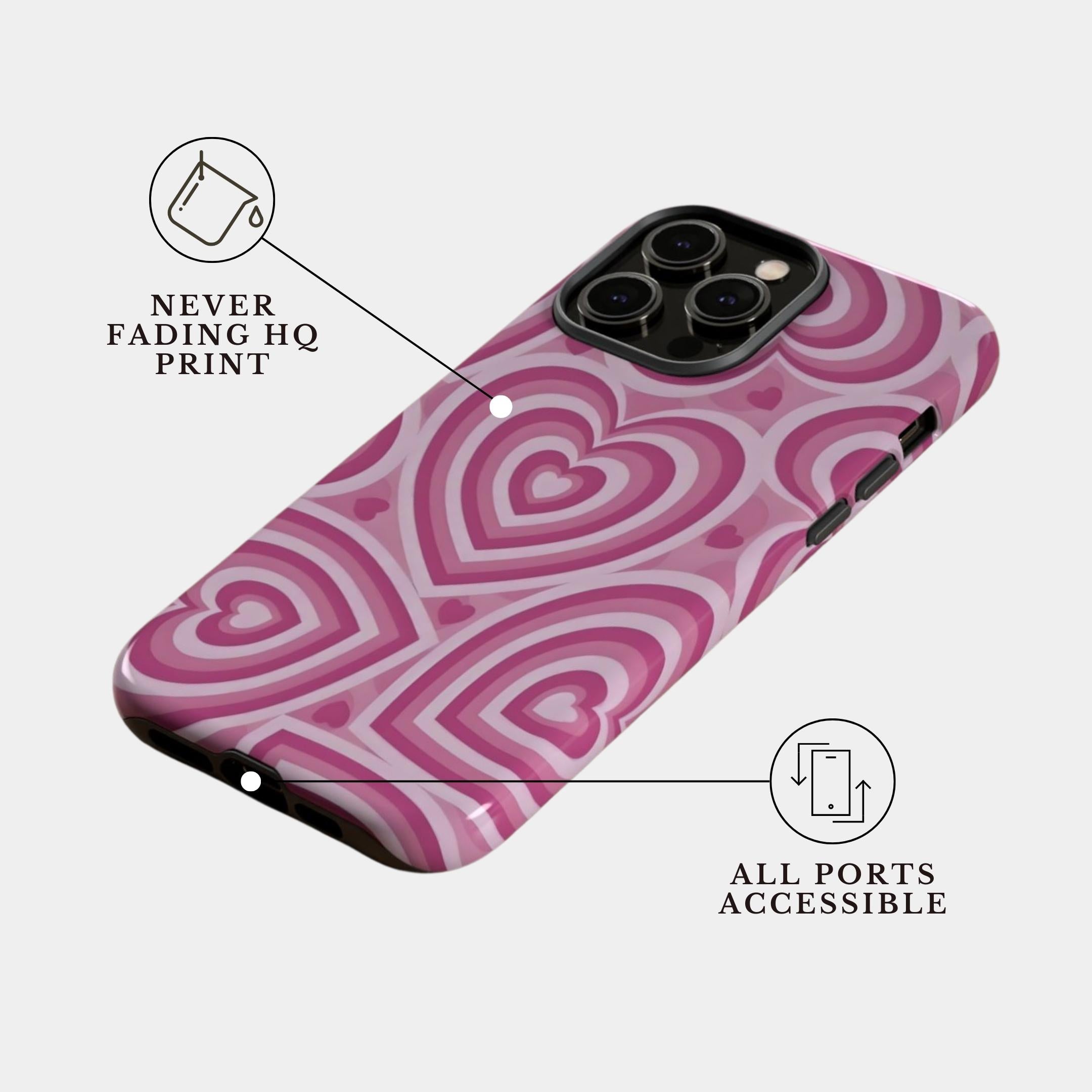 iPhone 16 plus Case Cover | The Blush Heart | #1016