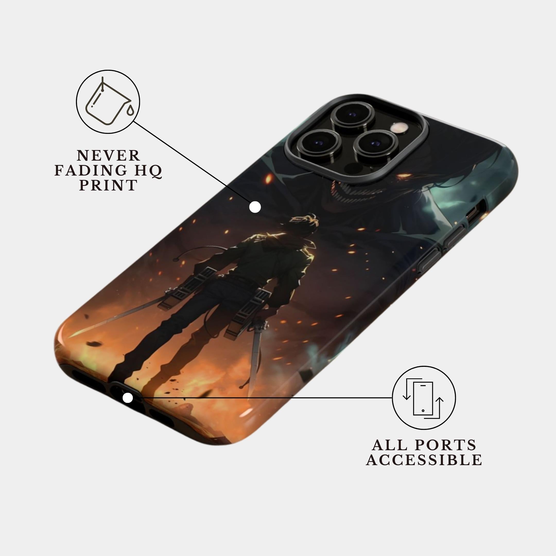 iPhone 14 Plus Case Cover | The Eren Godflame | #1003