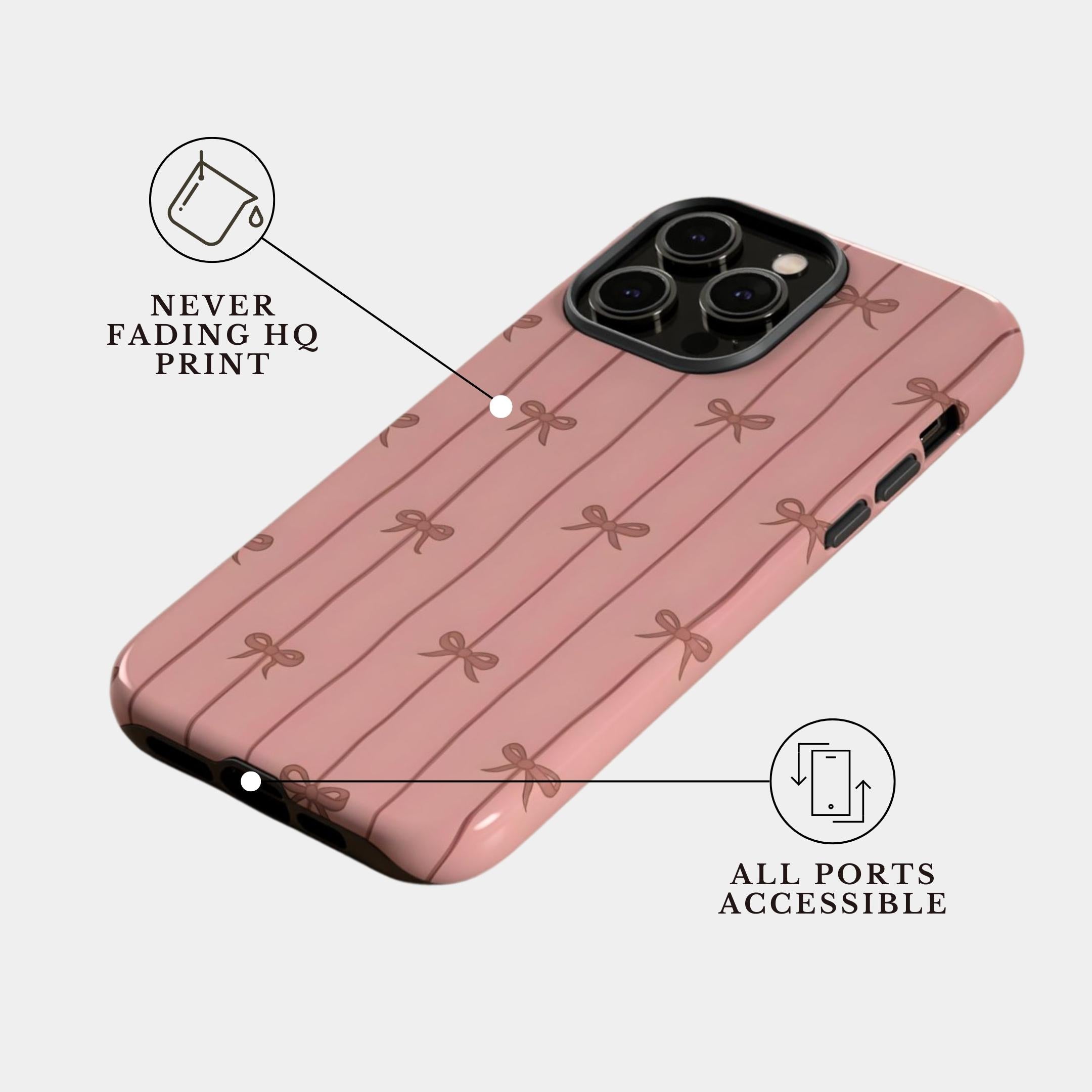 iPhone 12 Pro Max Case Cover | The Blush Ribbons | #1149