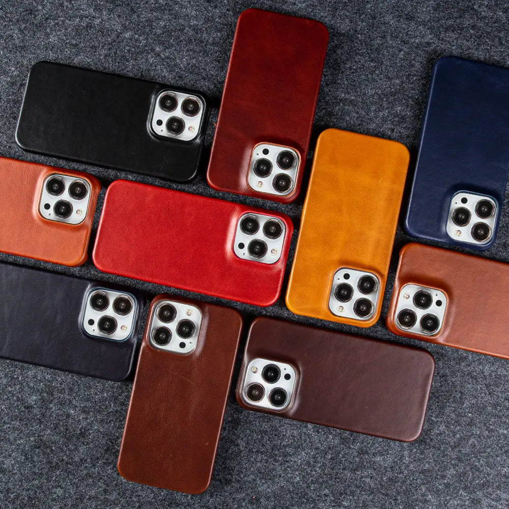 Shades of Glory Orange Red Leather Case without Magsafe (Oil Wax Leather) NAMO COVERS