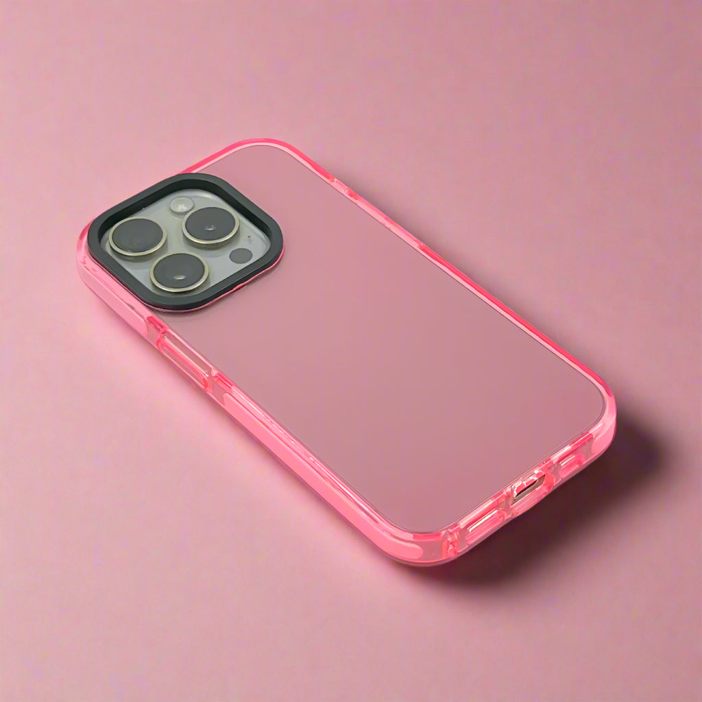 Clear iPhone Case ft Pink Minimals Edition - Right Side View