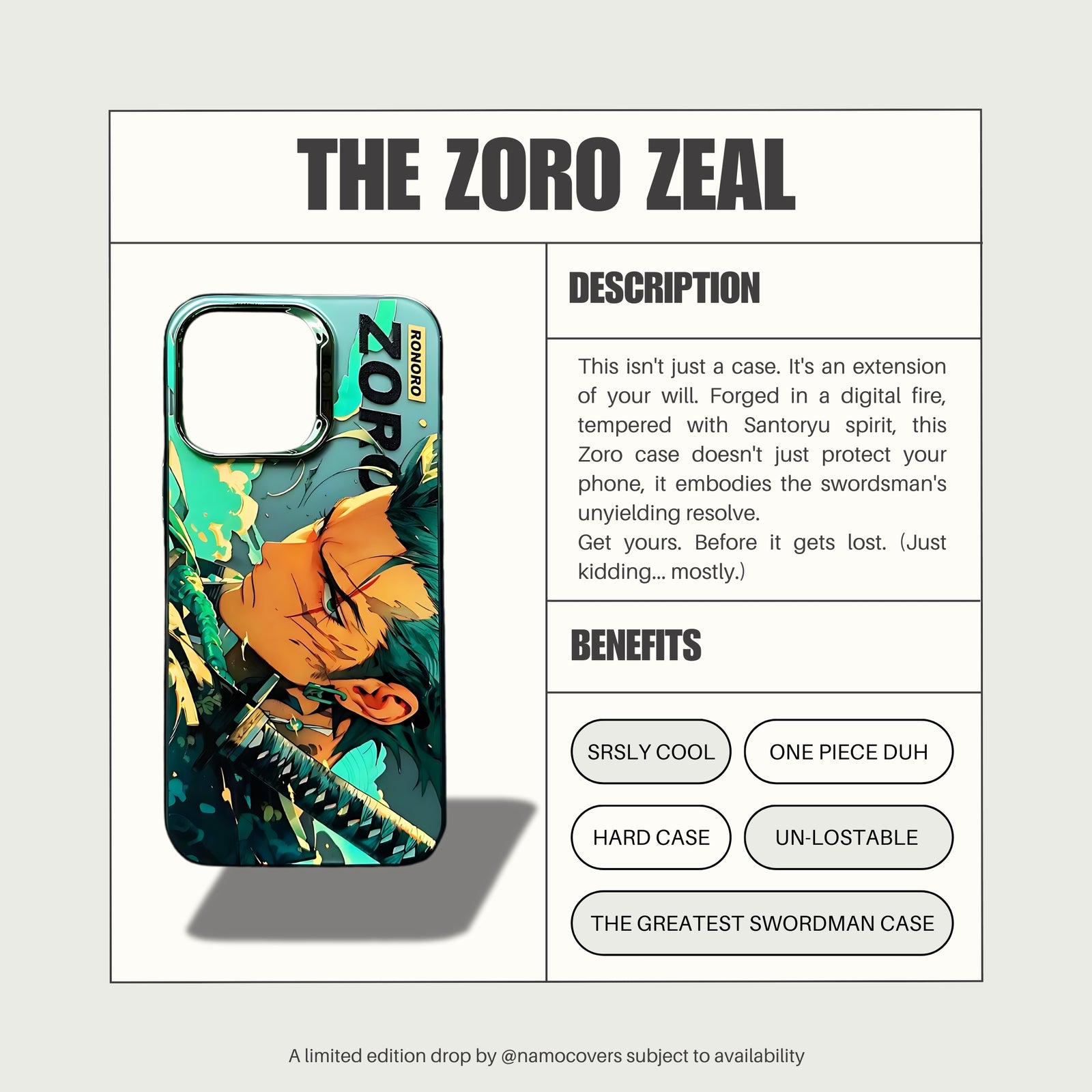 The Zoro Zeal Case Ad